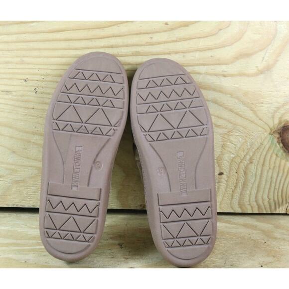 New Minnetonka Moccasins Mens 9M Brown Suede Venetian Faux Fur Lined - Picture 5 of 6